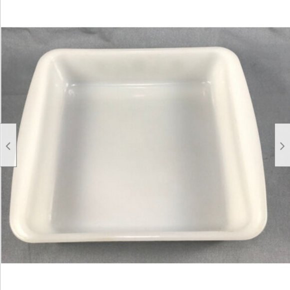 Glasbake Square Cake Pan Avocado Primrose Dream Vintage Jeannette Glass 8" - Picture 6 of 10